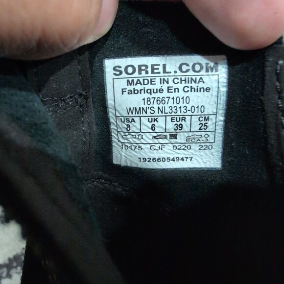 Sorel Evie Black Ankle Boots Women's Size 8 Spring Rain Winter Gorpcore Platform - Picture 8 of 8